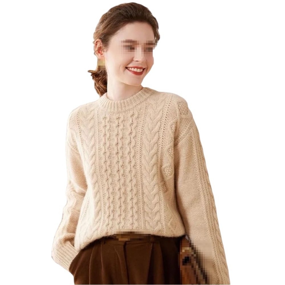 United Colors of Benetton 100 % Virgin Wool Cable-Knit Sweater Women’s M